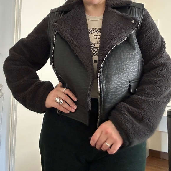 Leather jacket size large ( L) Aviator bomber - Picture 4 of 11